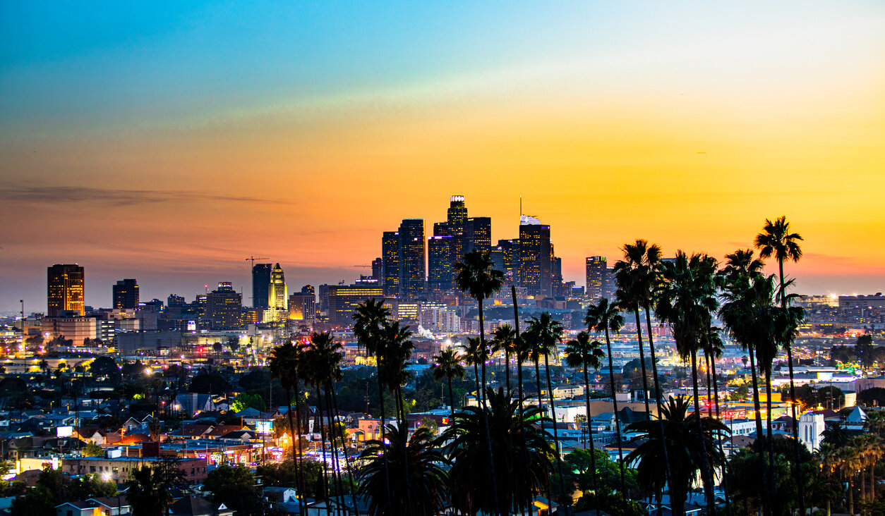 A view of the Los Angeles skyline.