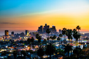 A view of the Los Angeles skyline.