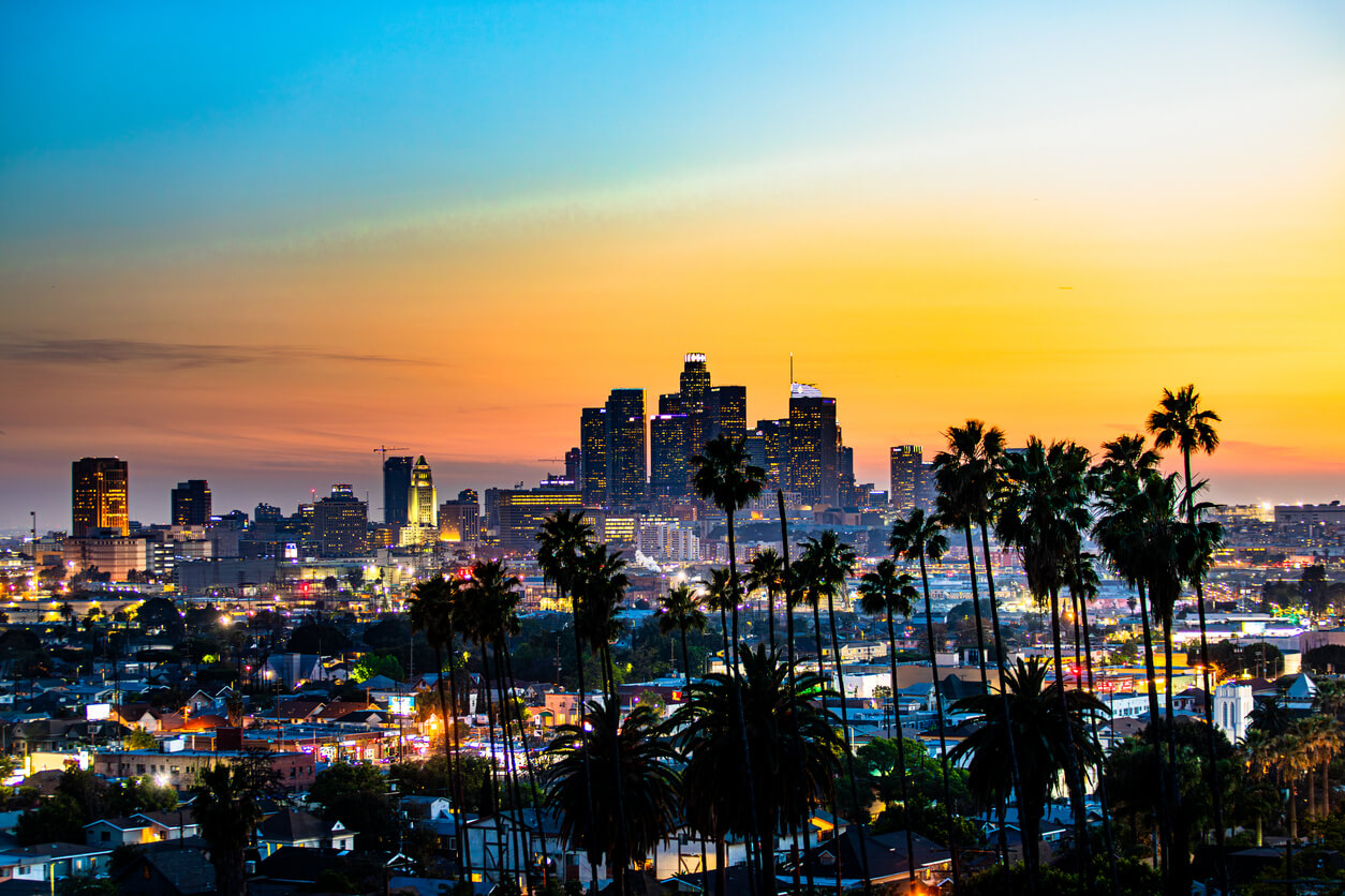 A view of the Los Angeles skyline.
