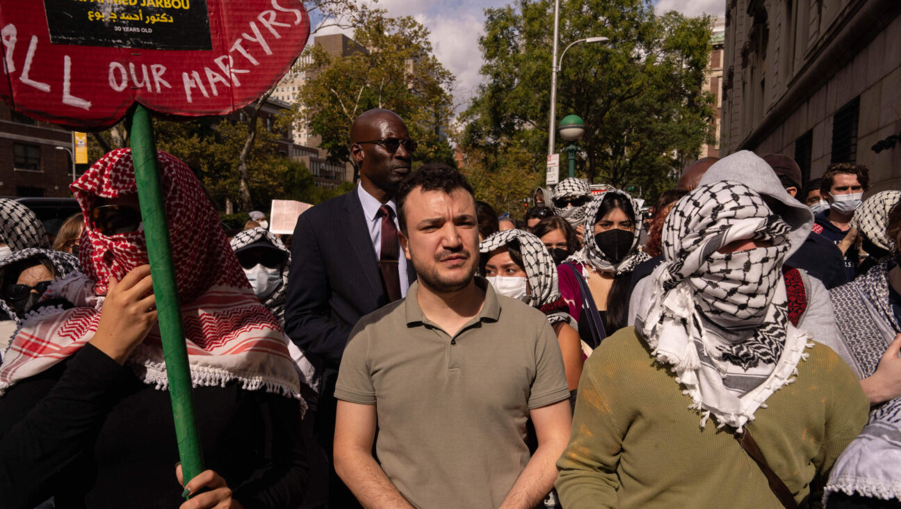 Mahmoud Khalil attends a vigil and protest for Palestine outside of Columbia University on Oct. 7, 2025 in New York City.