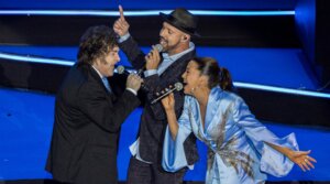 President of Argentina Javier Milei at the main rehearsal of the 78th anniversary Independence Day ceremony, held at Mount Herzl, Jerusalem, on April 19, 2026.