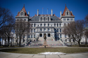 The New York State Capitol building in Albany, New York.