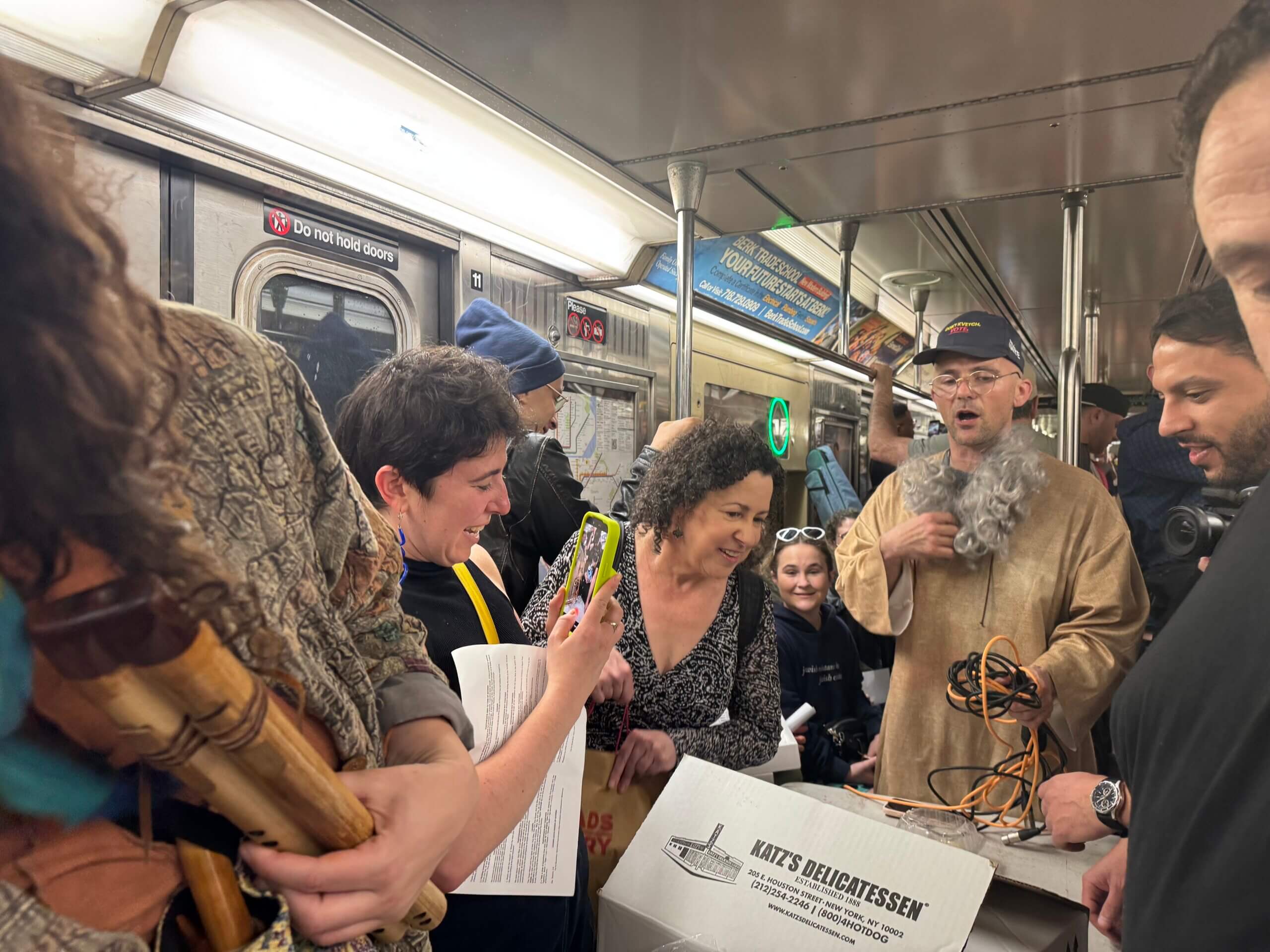 Seder subway stunt rolls Passover out in public — but watch that matzo ball soup