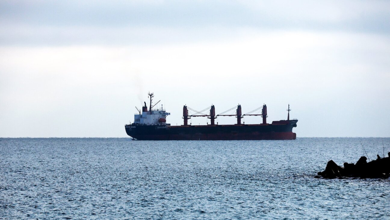 A ship is in the Black Sea off the coast of Odesa, Ukraine, on November 27, 2024. Despite Russian strikes on Ukraine's port infrastructure, the Ukrainian Sea Corridor, which guarantees global food security, continues to operate.