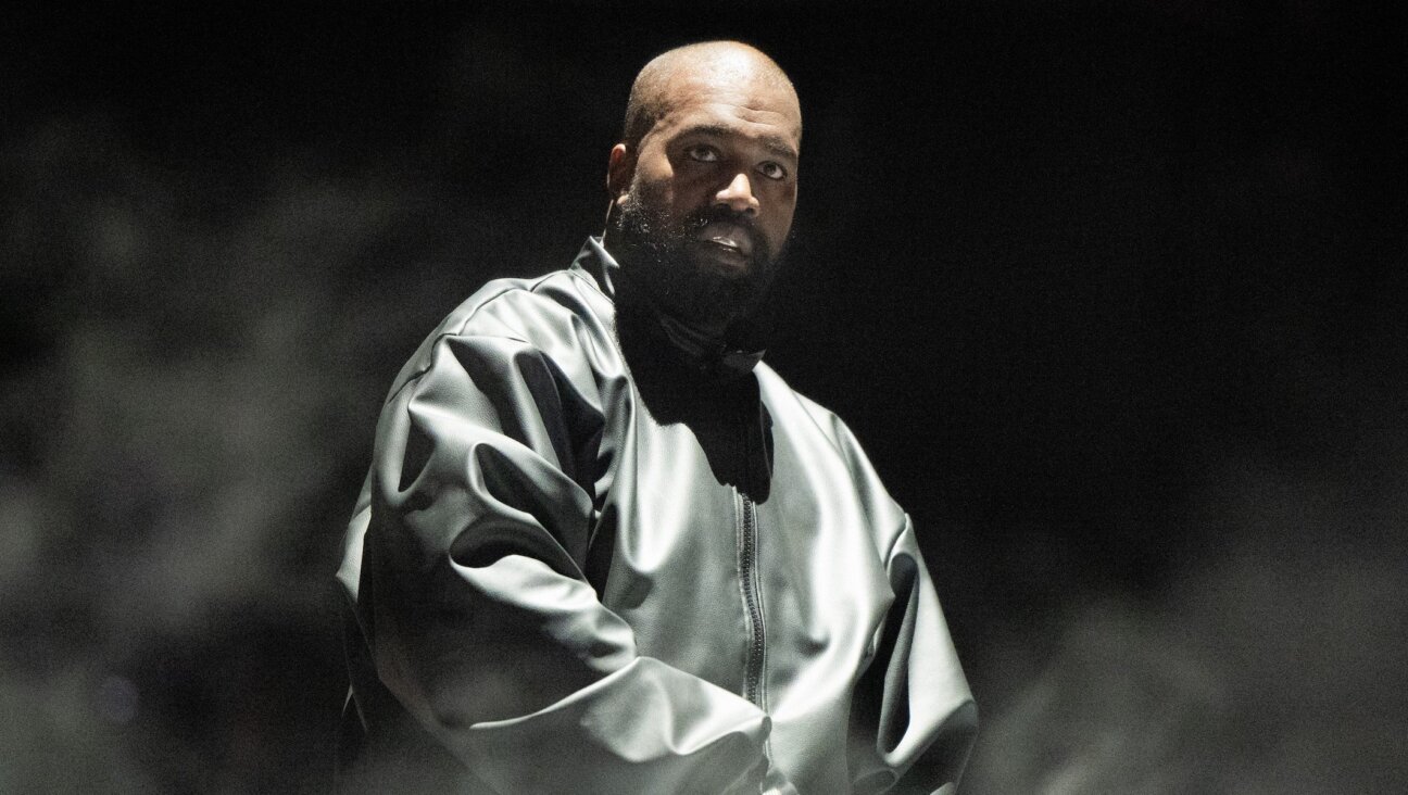 Rapper Kanye West performs onstage during the “Vultures 1” playback concert during Rolling Loud 2024 at Hollywood Park Grounds on March 14, 2024 in Inglewood, California.