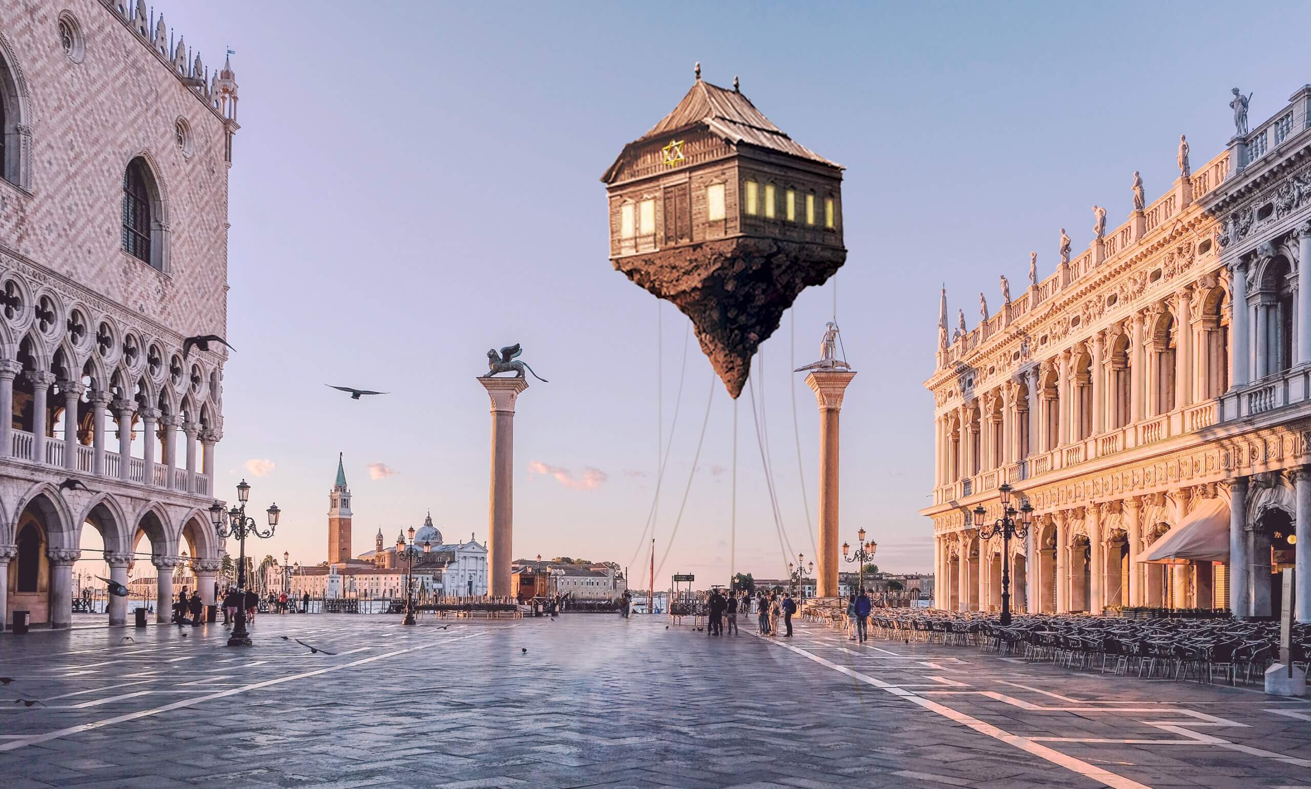 A floating wooden synagogue at the 2026 Venice Biennale
