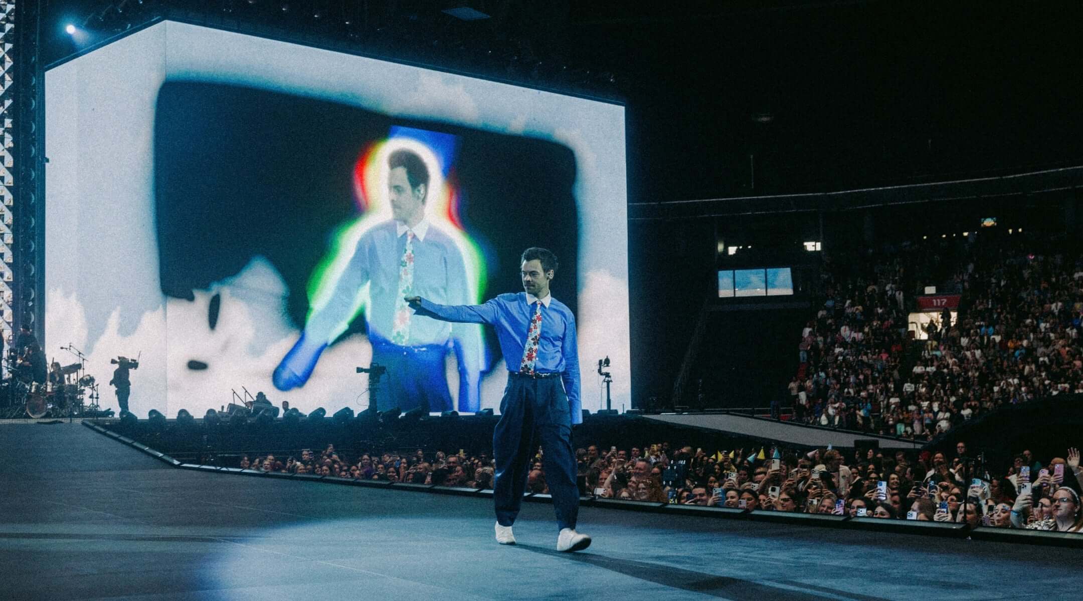 Harry Styles performs in Amsterdam at the first concert of the Together, Together tour.
