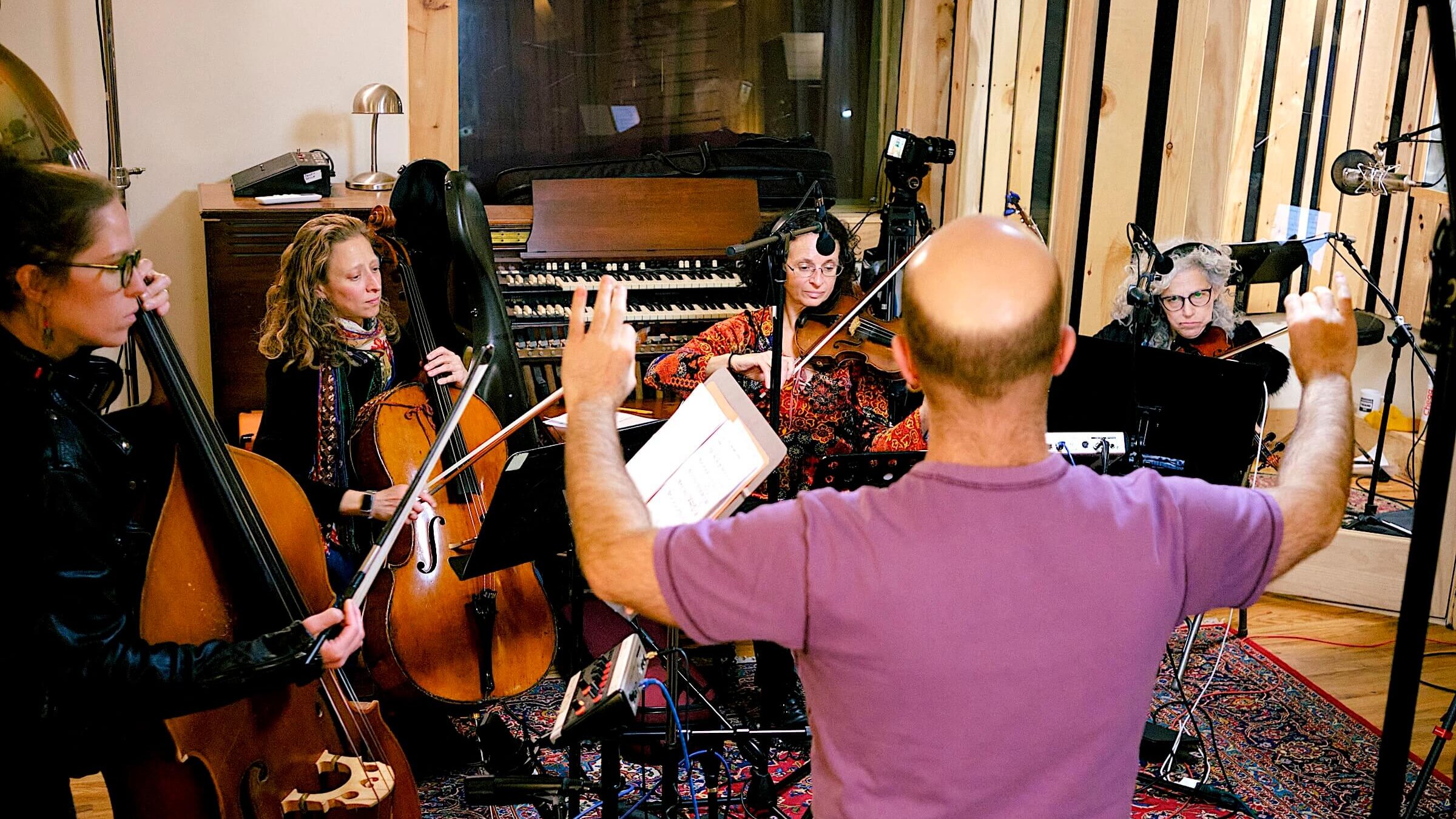 Avi Fox-Rosen directs a recording session for the album