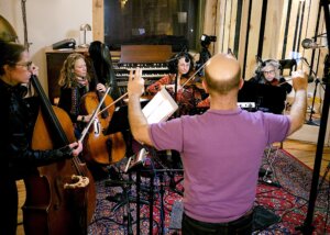Avi Fox-Rosen directs a recording session for the album 