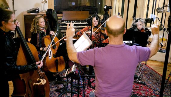Avi Fox-Rosen directs a recording session for the album 