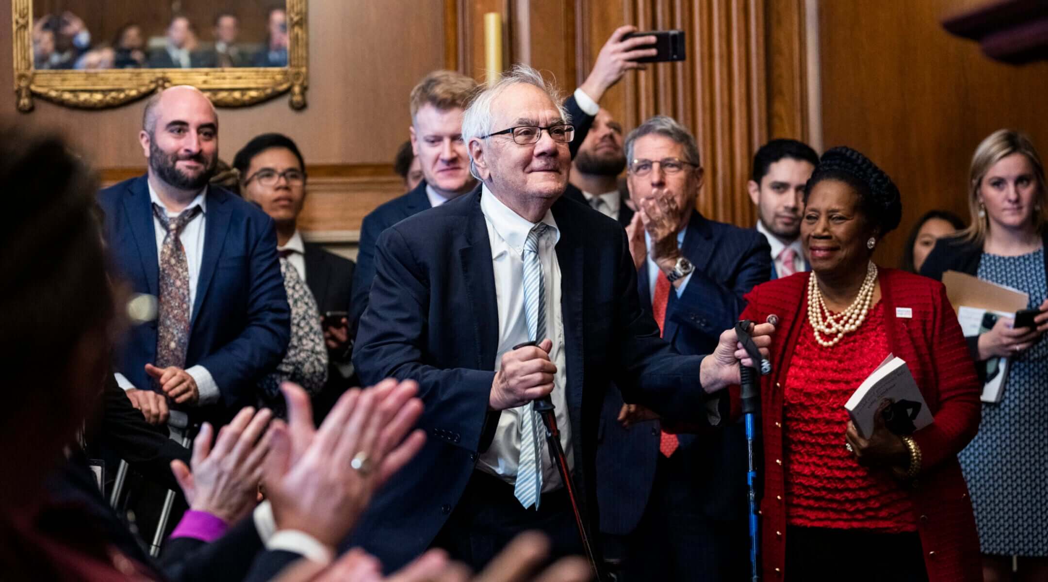 Former Rep. Barney Frank attends a bill enrollment ceremony after the House passed the Respect for Marriage Act in the U.S. Capitol, Dec. 8, 2022.