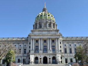 The Pennsylvania State Capitol in downtown Harrisburg. 