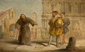 A scene from 'The Merchant Of Venice,' 1865. 