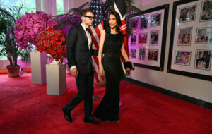 Alex Soros and Huma Abedin arrive at the White House on the occasion of the State Dinner with the Kenyan president at the White House in Washington, DC, on May 23, 2024.