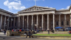 The British Museum with visitors outside, Feb. 28, 2025.