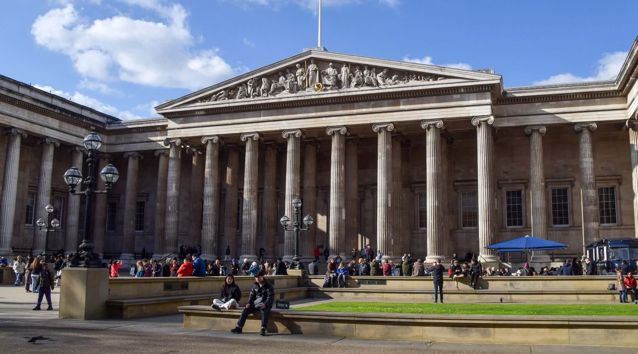 The British Museum with visitors outside, Feb. 28, 2025.