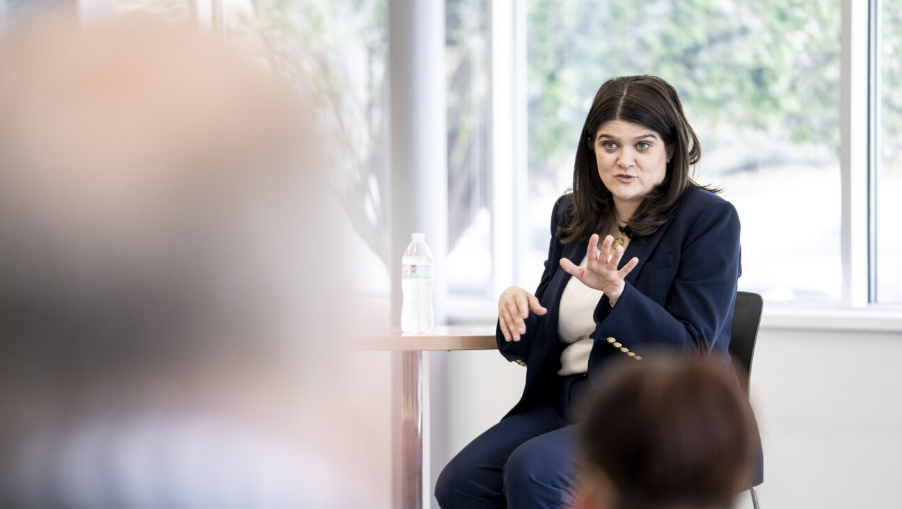 U.S. Rep. Haley Stevens (D-MI) holds a town hall meeting with employees after touring the Webasto Plymouth Plant on May 1, 2026 in Plymouth, Michigan.