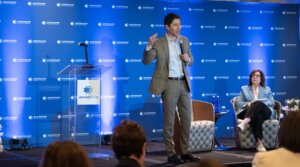 Minneapolis Mayor Jacob Frey speaks at the national leadership summit of the Jewish Democratic Council of America in Washington, D.C., May 13, 2026.