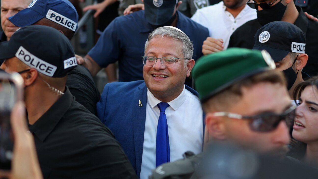 Israel’s National Security Minister Itamar Ben Gvir takes part in the Jerusalem Day parade at the Damascus Gate in the old city of Jerusalem on May 14, 2026. (Ilia YEFIMOVICH / AFP)