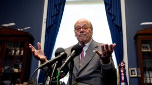 Rep. Steve Cohen gestures during a news conference in his office on Capitol Hill on May 15, 2026 in Washington, DC.