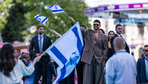Noam Bettan, representing Israel, attends the Turquoise Carpet of the 70th Eurovision Song Contest Opening Ceremony in Vienna, Austria on May 10.