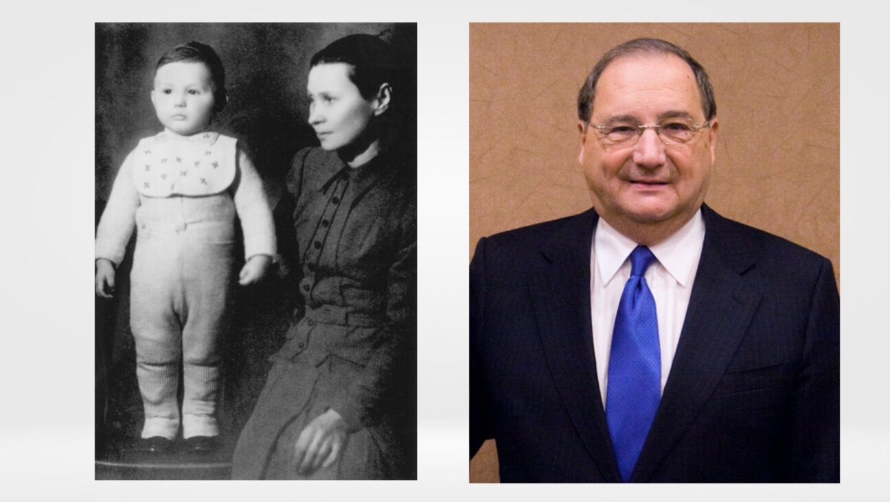 Abraham Foxman, right, served as national director of the Anti-Defamation League for almost 30 years. At left, Foxman with Bronislawa Kurpi, the nanny who hid him during the Holocaust. (The Heschel School; Justin Hoch for Hudson Union Society)