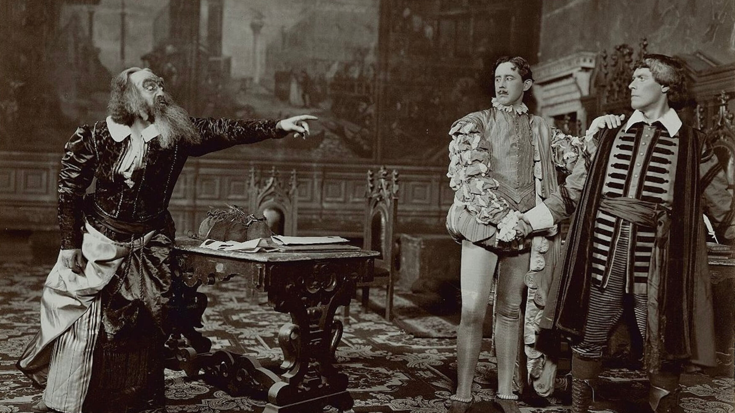 Jacob Adler (left) in "The Merchant of Venice" at the American Theatre in New York, 1903