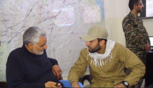 Mohammad al-Saadi, right, meets with former Quds Force commander Qasem Soleimani in an undated photograph that the U.S. Justice Department said came from al-Saadi’s social media accounts.