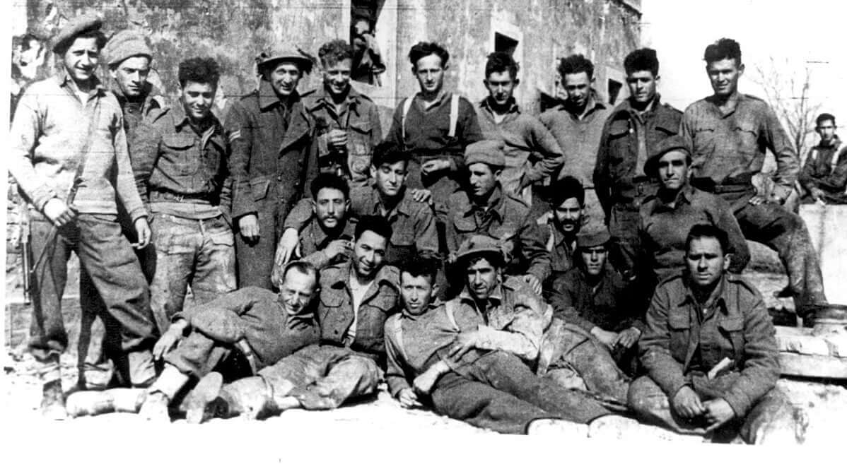 Members of the Jewish Brigade, a division of the British Army that fought Italian fascists, are seen in March 1945. (Yad Vashem Photo Archives)