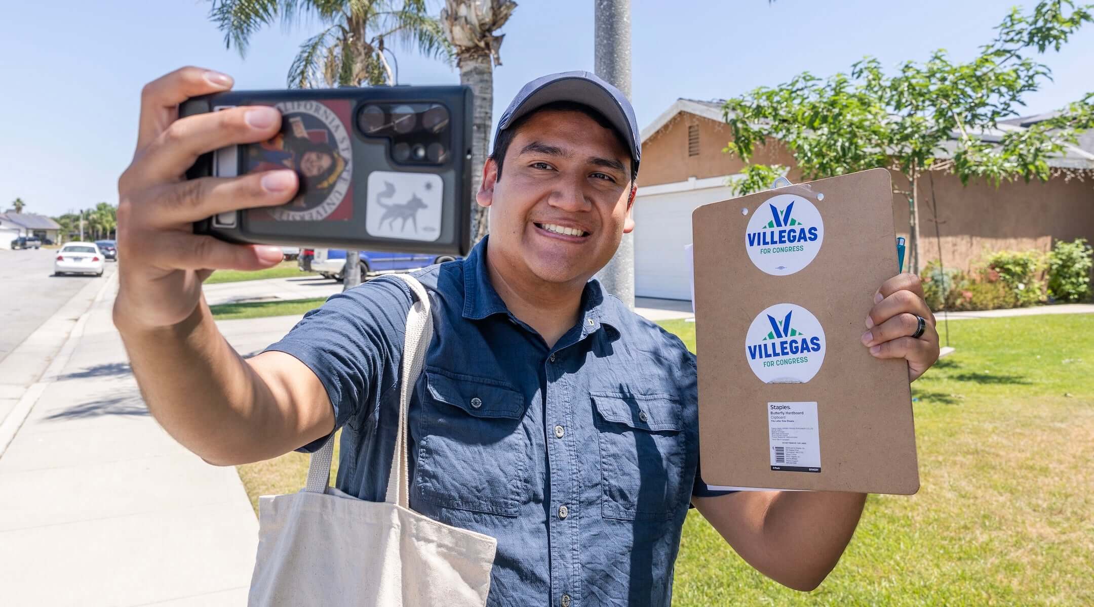 Randy Villegas, running for California’s 22nd Congressional District, poses in Bakersfield, California, on May 23, 2026. (Myung J. Chun / Los Angeles Times via Getty Images)