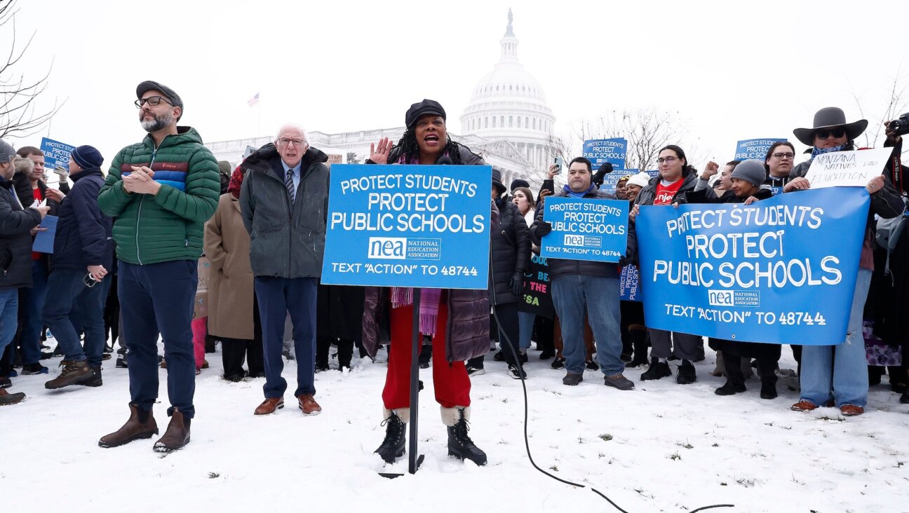 Members of the National Education Association and allies in Congress rally outside Secretary of Education nominee Linda McMahon’s confirmation hearing on February 12, 2025 in Washington, D.C.