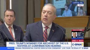 Charlton Allen testifies in the U.S. Senate at his confirmation hearing. (C-SPAN)