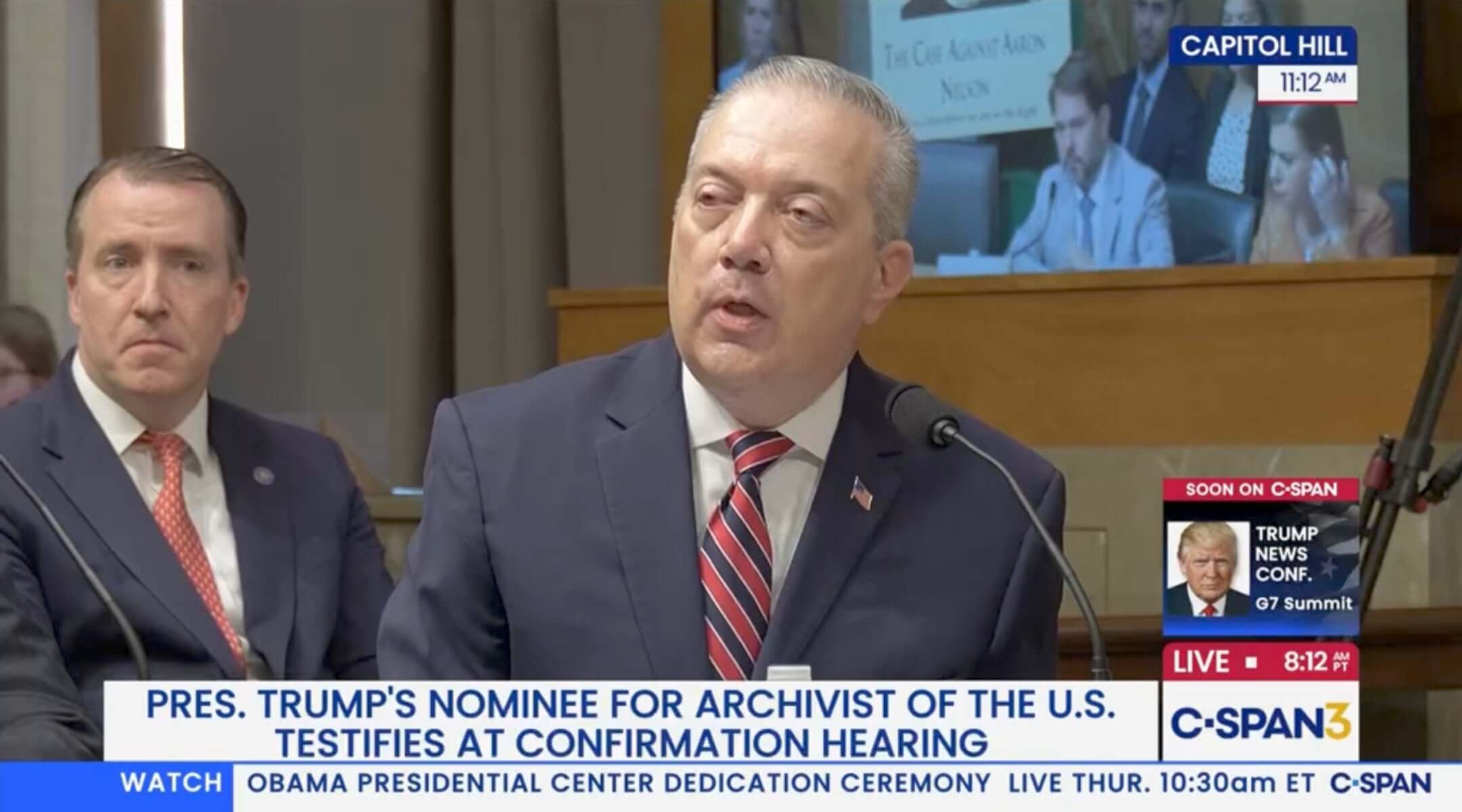 Charlton Allen testifies in the U.S. Senate at his confirmation hearing. (C-SPAN)