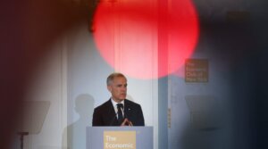 Canadian Prime Minister Mark Carney speaks at the Economic Club in New York on May 28, 2026.