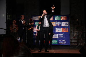 New York City Mayor Zohran Mamdani speaks during a primary-night watch party for NYC Congressional candidate Claire Valdez in Brooklyn on Tuesday.