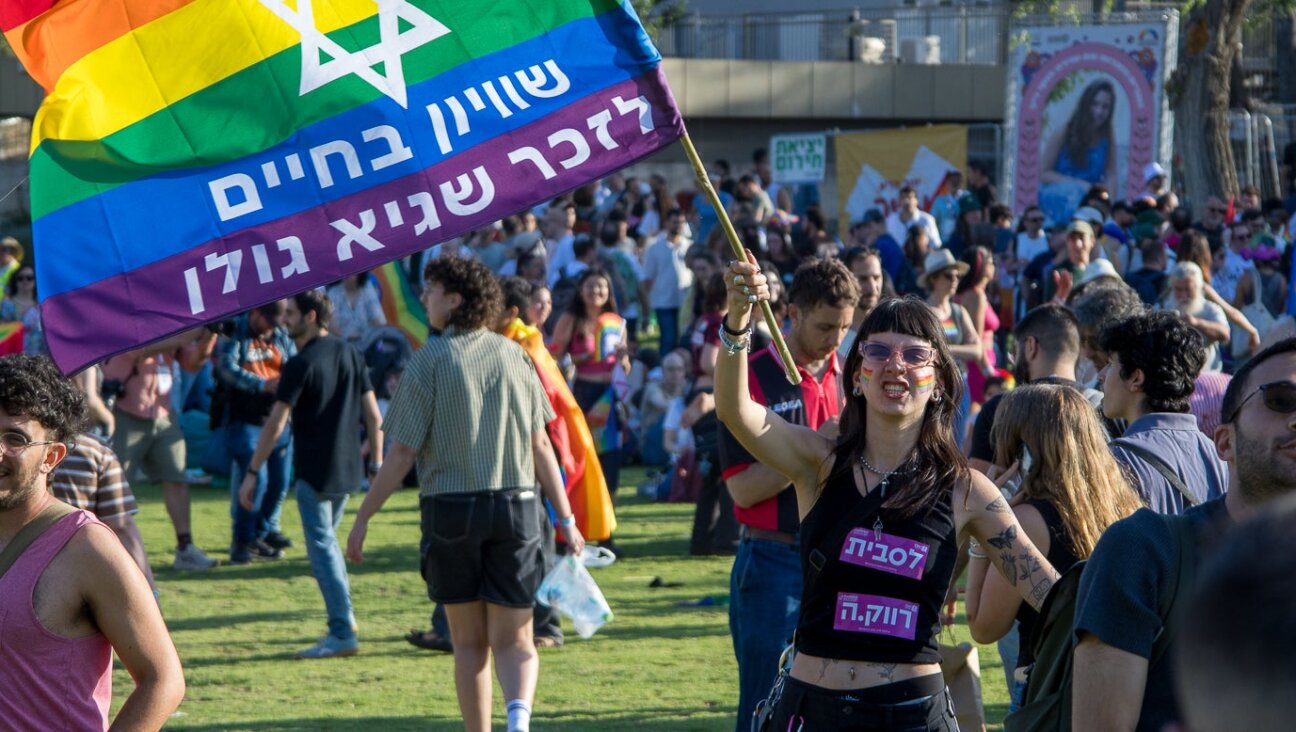 Attendees wave flags at the Jerusalem March for Pride and Tolerance, June 4, 2026. (Theia Chatelle)