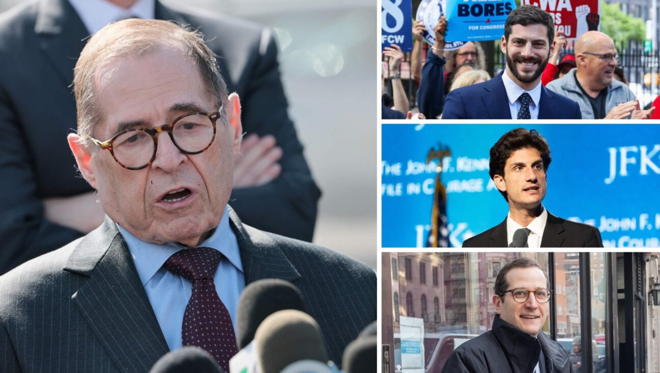 Collage photo of Rep. Jerry Nadler and the leading candidates to succeed him: Alex Bores, Jack Schlossberg and Micah Lasher