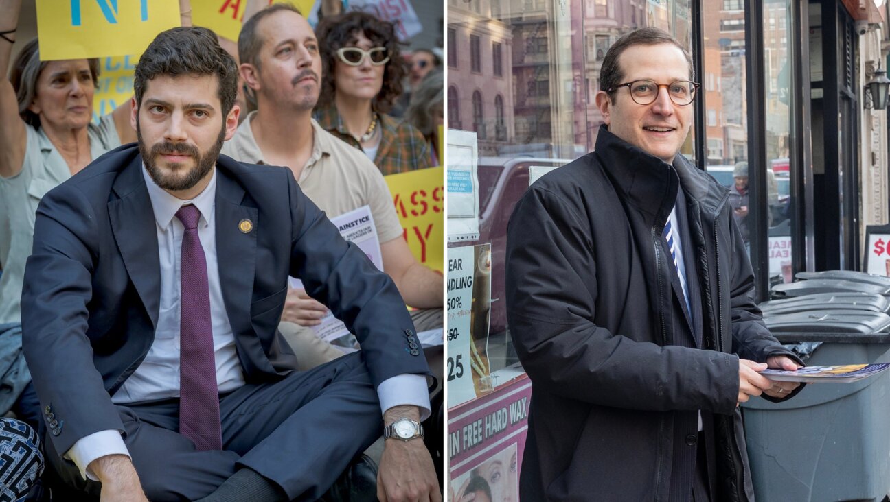 Assembly members Alex Bores (left) and Micah Lasher face off on Tuesday.