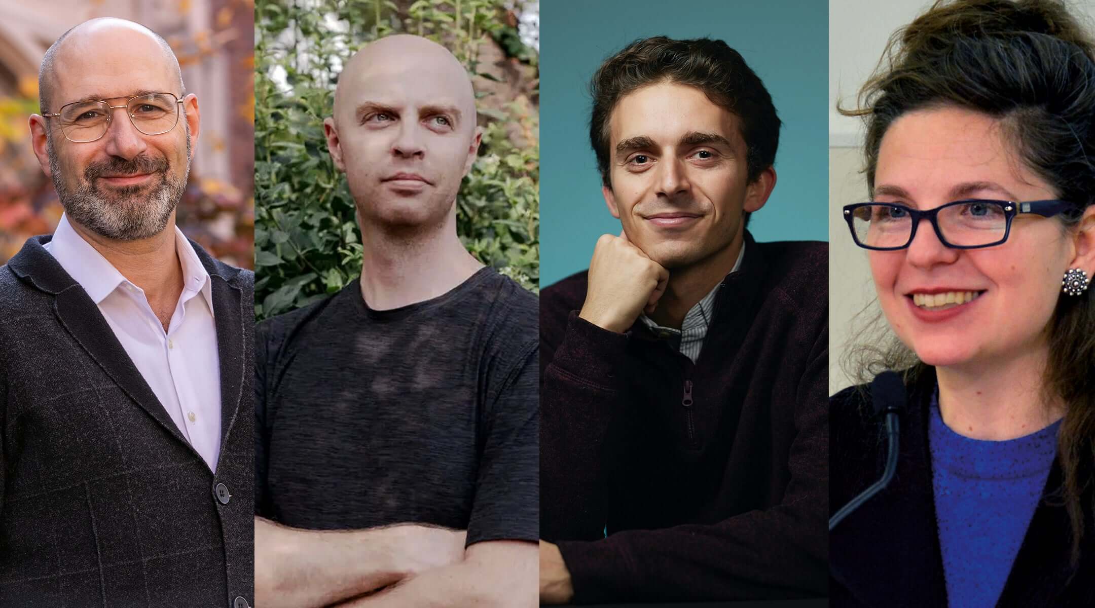 The four finalists for the 2026 Sami Rohr Prize are, from left, Shaul Kelner, Amir Tibon, Jordan Salama and Laura Hobson Faure. (Anne Rayner, Ofir Berman, Becky Hale, Patrick Clavier/Archives de Paris)