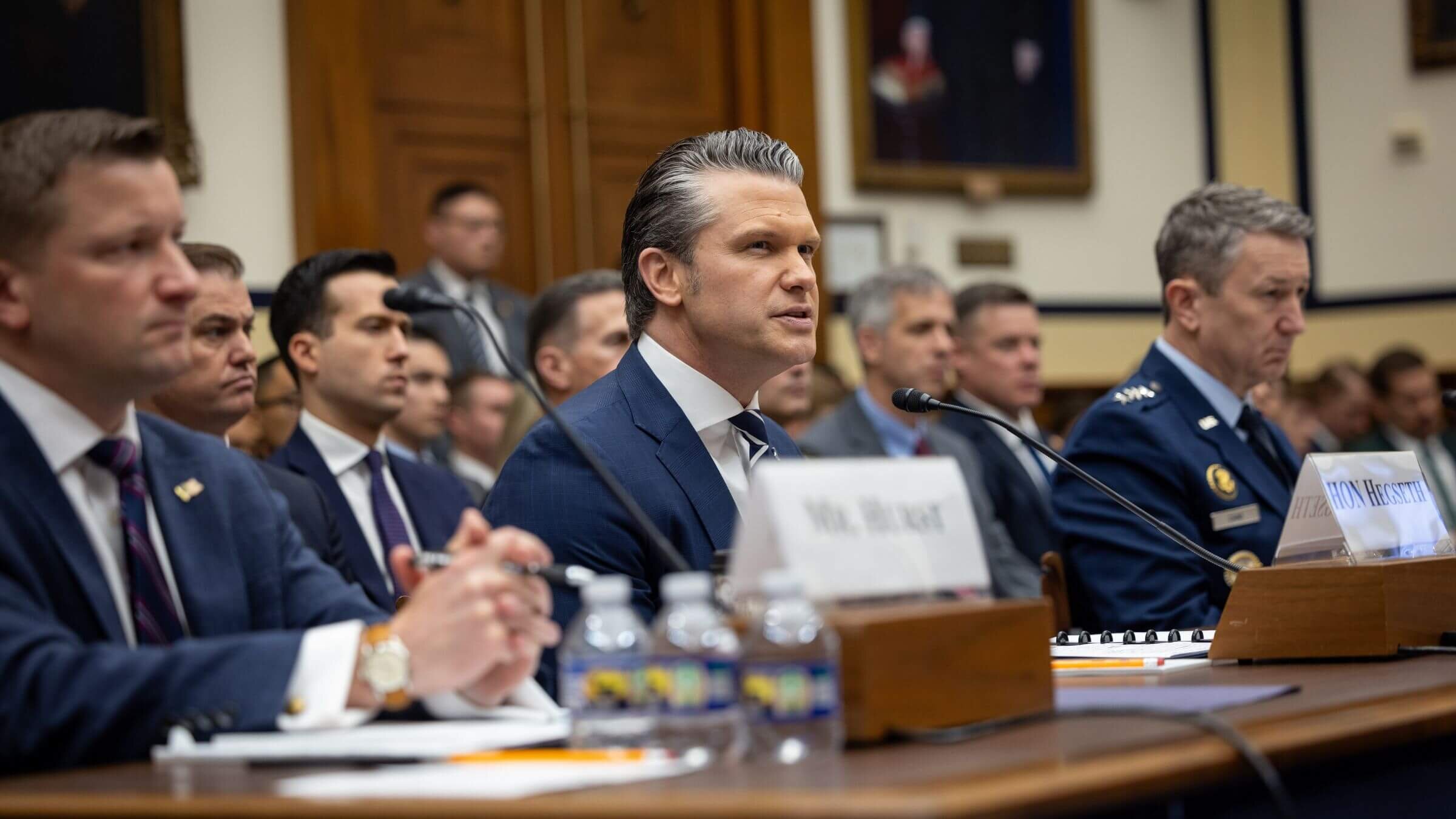 WASHINGTON, DC - APRIL 29: Secretary of Defense Pete Hegseth testifies during a House Armed Services Committee hearing on the Department of Defense FY27 budget request