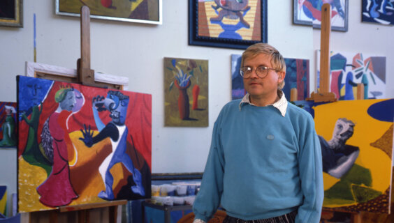 David Hockney in Los Angeles, California, in the 1980s.