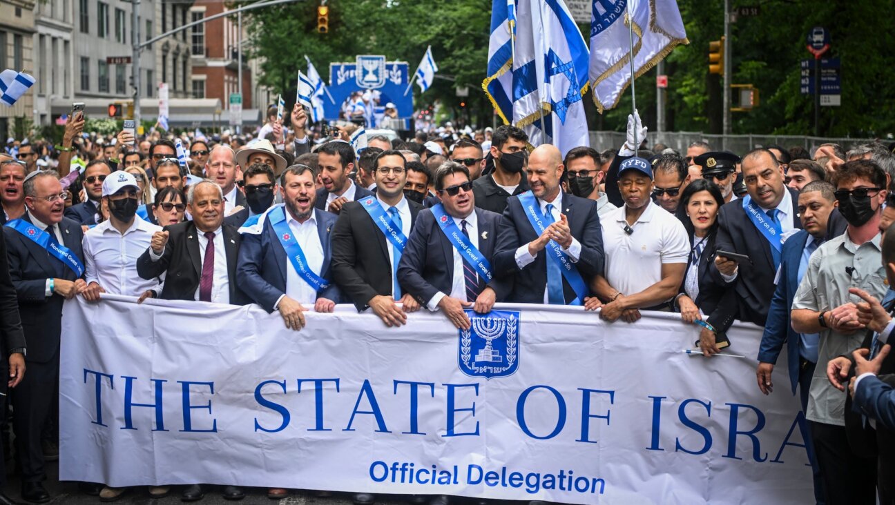 Israeli politicians, government ministers, public officials and supporters take part in the Israel Day Parade in New York City, May 31, 2026. (Arie Leib Abrams/Flash90)