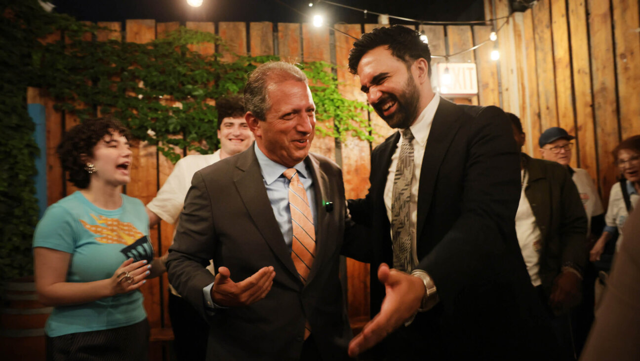 Congressional candidate Brad Lander stands with New York City Mayor Zohran Mamdani after declaring victory over his opponent, Rep. Dan Goldman (D-NY), in Brooklyn on June 23.