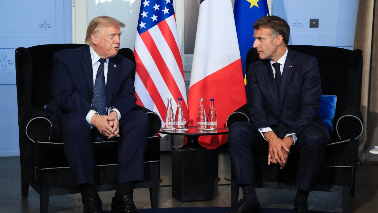 President Donald Trump meets with France’s President Emmanuel Macron in Evian, France, on June 15, 2026. (Ludovic MARIN / POOL / AFP)